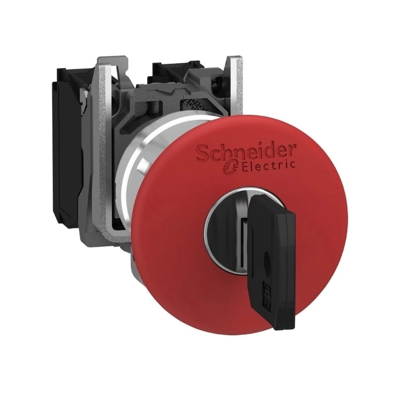 Parada de emergencia con llave trigger xb4 1NA+1NC